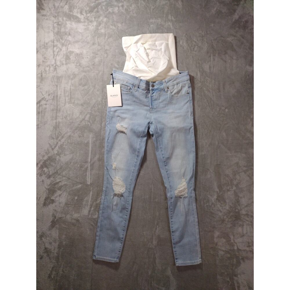 BLANQI Maternity Over Belly Support Skinny Jeans Size 8 Light Wash NWT